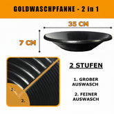 Goldwaschpfanne, schwarz, 38 cm Durchmesser, 8 cm hoch GoldSax