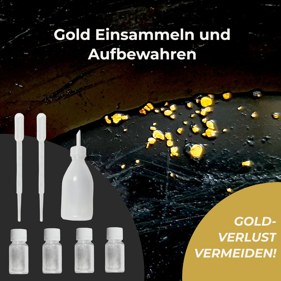 Set aus Saugflasche/Sniffer Bottle, 2 Pipetten, 4 Aufbewahrungsgläschen GoldSax